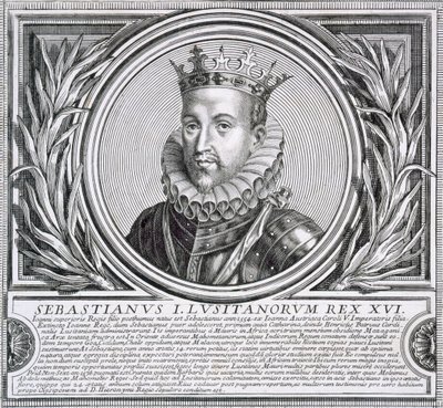 Sebastian van Portugal (litho) door Unbekannt