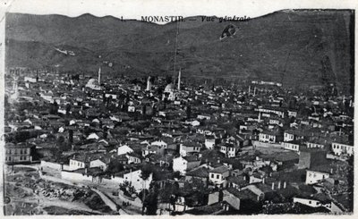 Servië, Monastir: algemeen uitzicht op de stad, Monastir wordt nu Bitola genoemd en ligt in Macedonië - Ansichtkaart 1914-1918 door William M. Timlin