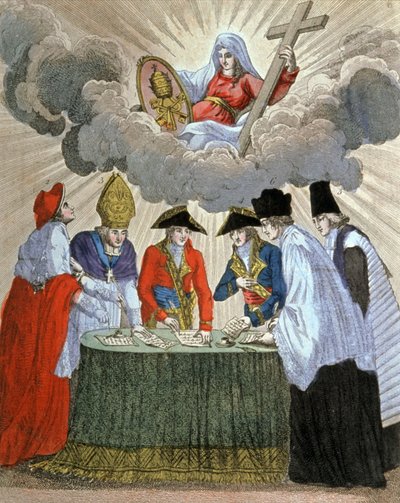 Ondertekening van het Concordaat tussen Napoleon en paus Pius VII (1801) door Unbekannter Künstler