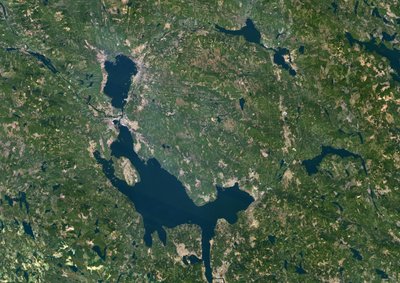 Siljan Meteor Impact Crater, Zweden, True Colour Satellite Image door Unbekannter Künstler