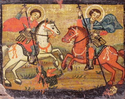 St. George en St. Demetrios, Grieks (provinciaal) door Unbekannter Künstler