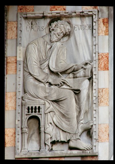 St. Lucas, reliëf van de noordzijde van de basiliek door Unbekannt
