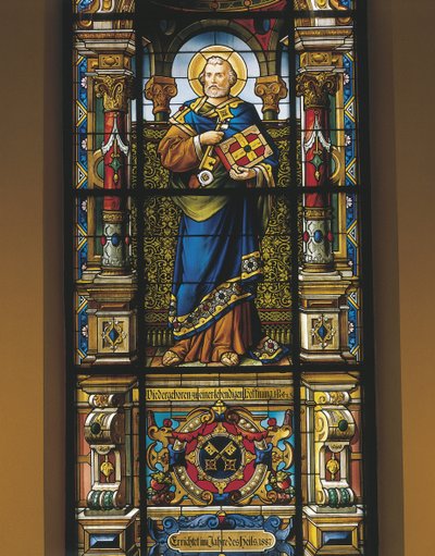 Glas-in-loodraam van St. Peter, Stockholm, Zweden door William M. Timlin