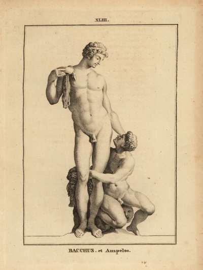 Standbeeld van Bacchus, de Romeinse god van de wijn, en zijn geliefde de jongen satyr Ampelus door Unbekannt