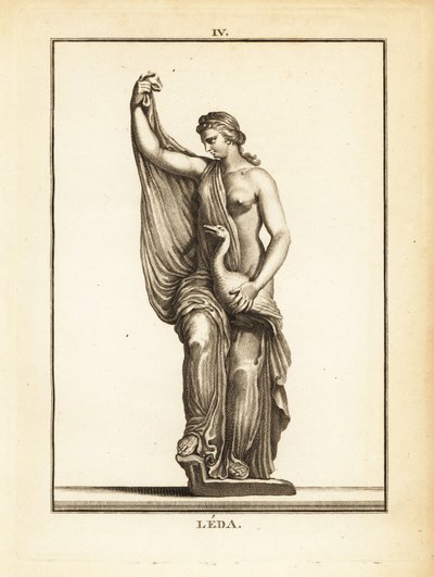 Standbeeld van Leda, Aetolische prinses later Koningin van Sparta, verleid door Zeus in de vorm van een zwaan door Unbekannt