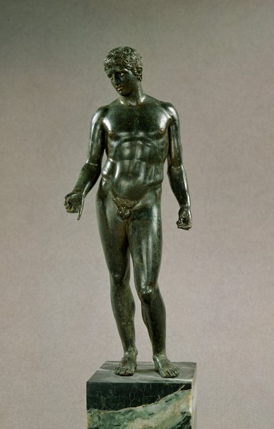 Standbeeld van Mercurius, aanpassing van de Griekse Discophoros van Polyclitus, Romeins, 25-50 n.Chr. door Unbekannt