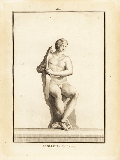 Standbeeld van Pythian Apollo, beschermheer van Delphi, met lier door Unbekannt