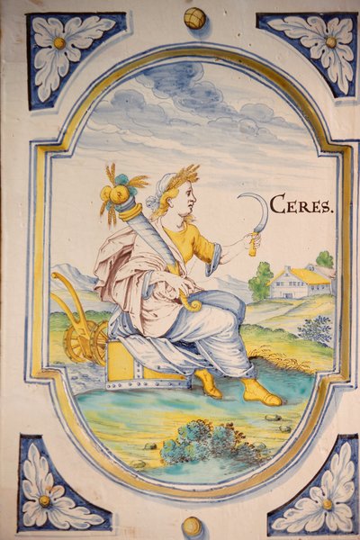 Kachelstijl met de figuur van Ceres. 17e eeuw, Boedapest, Hongarije door Unbekannt