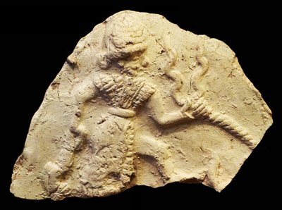 Tablet met Stormgod Ishchali, Isun Larsa, Babylon, Mesopotamië, ca. 2000-1600 v.Chr. door Unbekannt