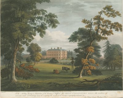 Teddesley Hall: gekleurde aquatint gravure, nd [ca. 1825] door Unbekannt