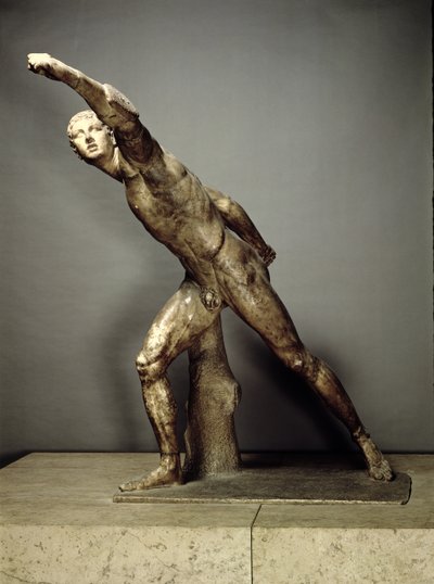De Borghese Gladiator, Grieks, ca. 50 v.Chr. (marmer) door Unbekannt
