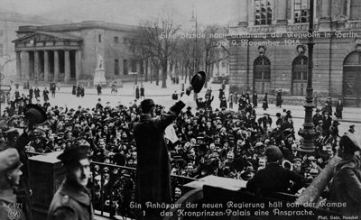 De Verklaring van een Republiek in Berlijn, 9 november 1918 door Unbekannter Künstler