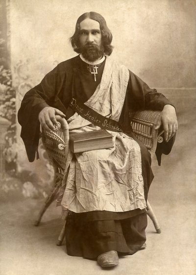De Goddelijke Genezer Schrader, Temple, Texas, ca. 1888 (zwart-wit foto) door Unbekannt