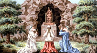 De Gallische druïden aanbidden de Maagd Maria door Unbekannter Künstler