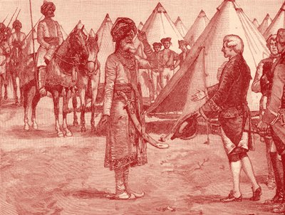 De Grote Mogol, het Engelse kamp binnenkomend door Unbekannter Künstler