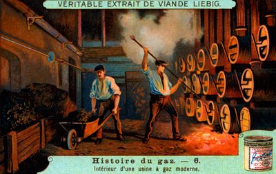 De geschiedenis van gas: Het interieur van een moderne gasfabriek door Unbekannter Künstler