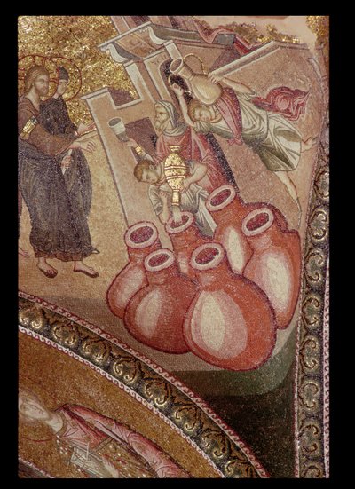 Het Wonder van Kana, uit het Chora-klooster, Byzantijns, ca. 14e eeuw (mozaïek) door Unbekannt