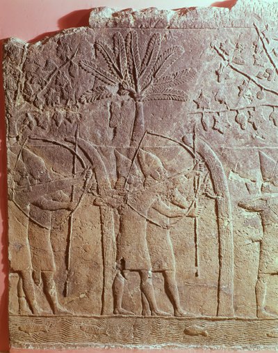 Het beleg van Alammu door het leger van Sennacherib (704-681 v.Chr.) (detail) door Unbekannt