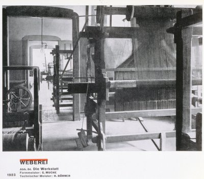 De Weefwerkplaats, uit de Werkplaatsen van het Bauhaus, Weimar door Unbekannt