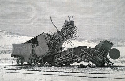 De nasleep van een groot treinongeluk door Unbekannt