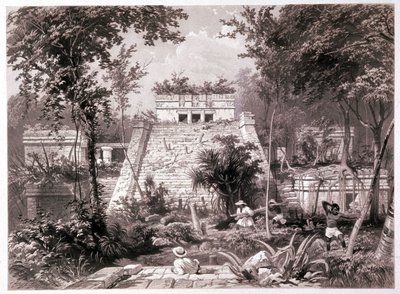 Het Castillo: ruïnes van het Maya-kasteel in Tulum, Yucatan, Mexico door Unbekannter Künstler
