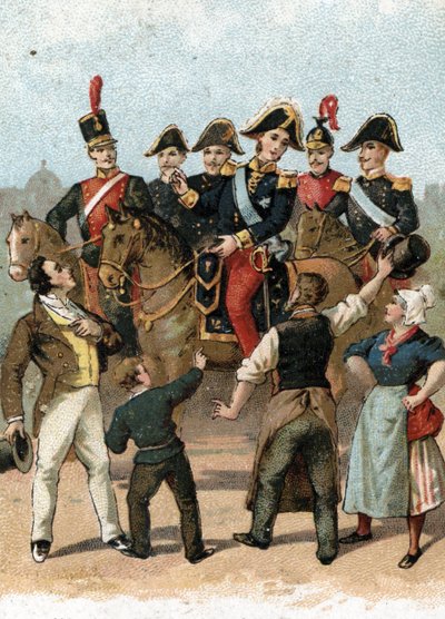 De intocht van koning Karel X (1757-1836) in Parijs in 1824 roepend 