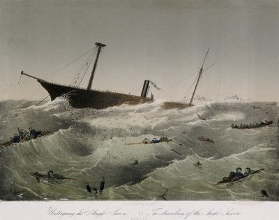 Het falen van de Anglo Saxon in Newfoundland (Canada). Lithografie door F. Sala et Co door Unbekannter Künstler
