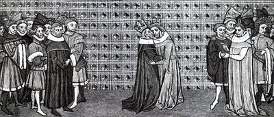 De ontmoeting van koning Edward III en koning Filips V van Frankrijk door Unbekannt