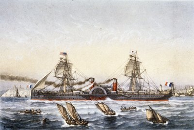 Het zeil- en stoomschip Washington door Unbekannter Künstler