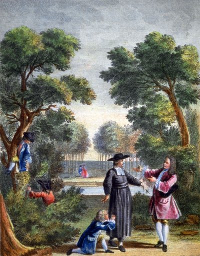 De schooljongen, de pedant en de tuinmeester door Unbekannter Künstler