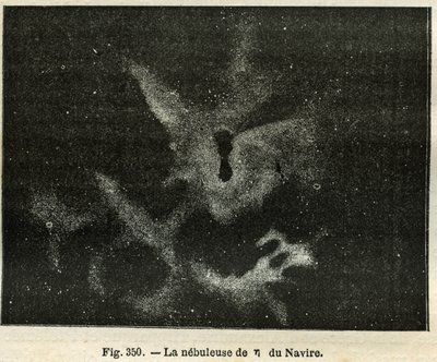 De nevel van het schip. Gravure uit Camille Flammarion