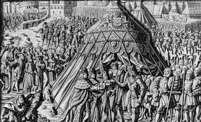 Het verdrag van Cambrai 10 december door Unbekannter Künstler
