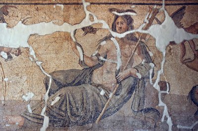 Thetis tussen de vissen-mozaïek, uit Iskenderum, Turkije door Unbekannt