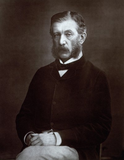 Driekwart portret van de Schotse hoge staatsambtenaar Sir James Fergusson, gouverneur van Bombay door Unbekannter Künstler
