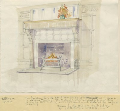 Tittensor - Open Haard van Landhuis, 1938 door Unbekannt
