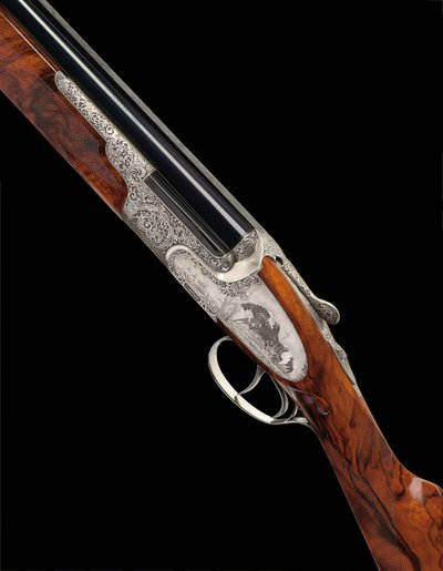 Torcoli en Ferrante-gegraveerd 12-bore "gullwing" over-en-onder sidelock ejector geweer door Flli. Bertuzzi door Unbekannt