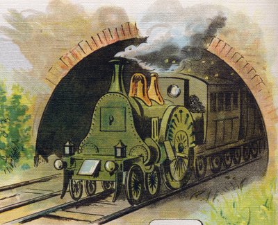 Trein die een tunnel verlaat (uit ABC L