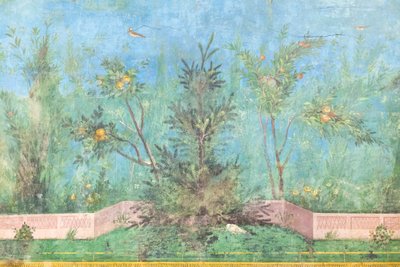 Triclinium van het huis van Livia, fresco, 20 - 10 v.Chr., nationaal museum van Rome (museo nazionale romano), Rome, Italië door Unbekannter Künstler