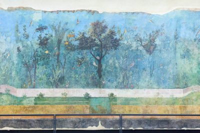 Triclinium van het huis van Livia, fresco, 20 - 10 v.Chr., nationaal museum van Rome (museo nazionale romano), Rome, Italië door Unbekannter Künstler