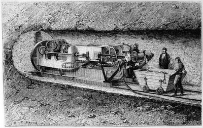 Tunnelboormachine van kolonel Beaumont in de tunnel onder het Kanaal door Unbekannt
