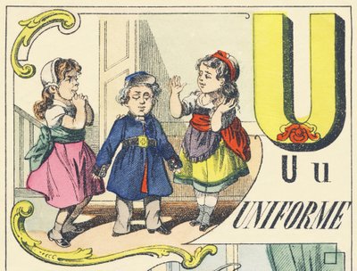U: uniform - Spelletjes Alfabet, c.1890 door Unbekannt