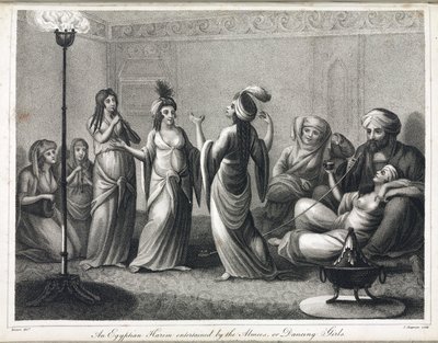 Een Egyptisch harem, geanimeerd door danseressen en almees door Unbekannt