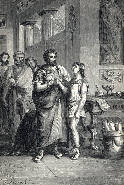 Valentinianus II erkend als Romeins keizer door Gratianus (375). 1888 door Unbekannter Künstler