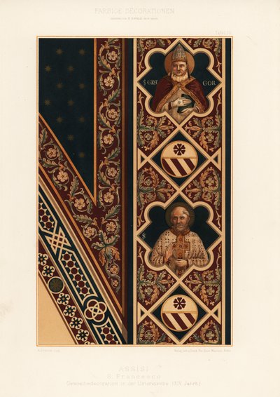 Gewelf in de Basiliek van San Francesco, Assisi door Unbekannter Künstler