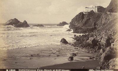 Uitzicht op Cliff House en het strand eronder, San Francisco door Unbekannter Künstler
