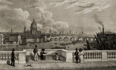 Uitzicht op historisch Londen door Unbekannt