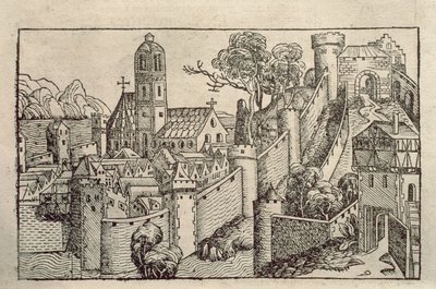 Uitzicht op de Oude Stad Alexandrië uit een boek met gravures getiteld 