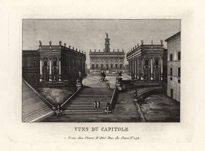 Capitolijnse heuvel. Piazza del Campidoglio, Palazzo Senatorio, Rome door Unbekannt