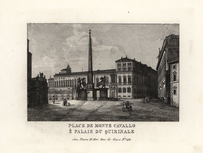 Uitzicht op het Quirinaalpaleis en plein, Palazzo del Quirinale en Piazza del Quirinale, Rome door Unbekannt