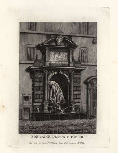 Fontein van de Ponte Sisto brug, Acqua Paola (nu op Piazza Trilussa), Rome door Unbekannt